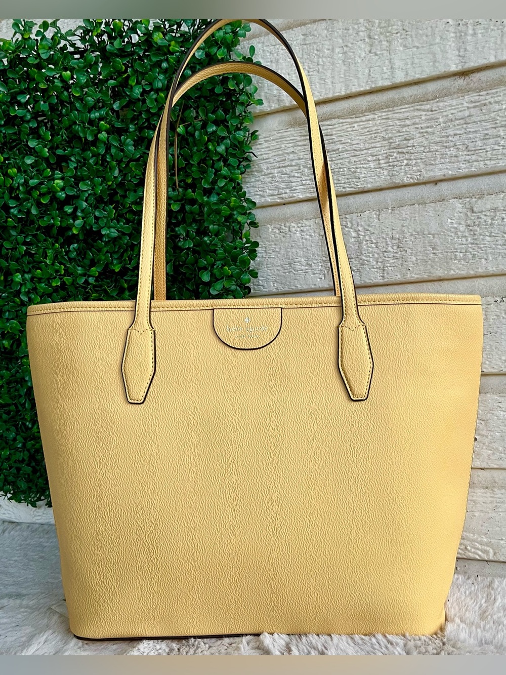 KATE SPADE Yellow Butter Dana XL Laptop Shoulder Tote Bag Surprise Lana